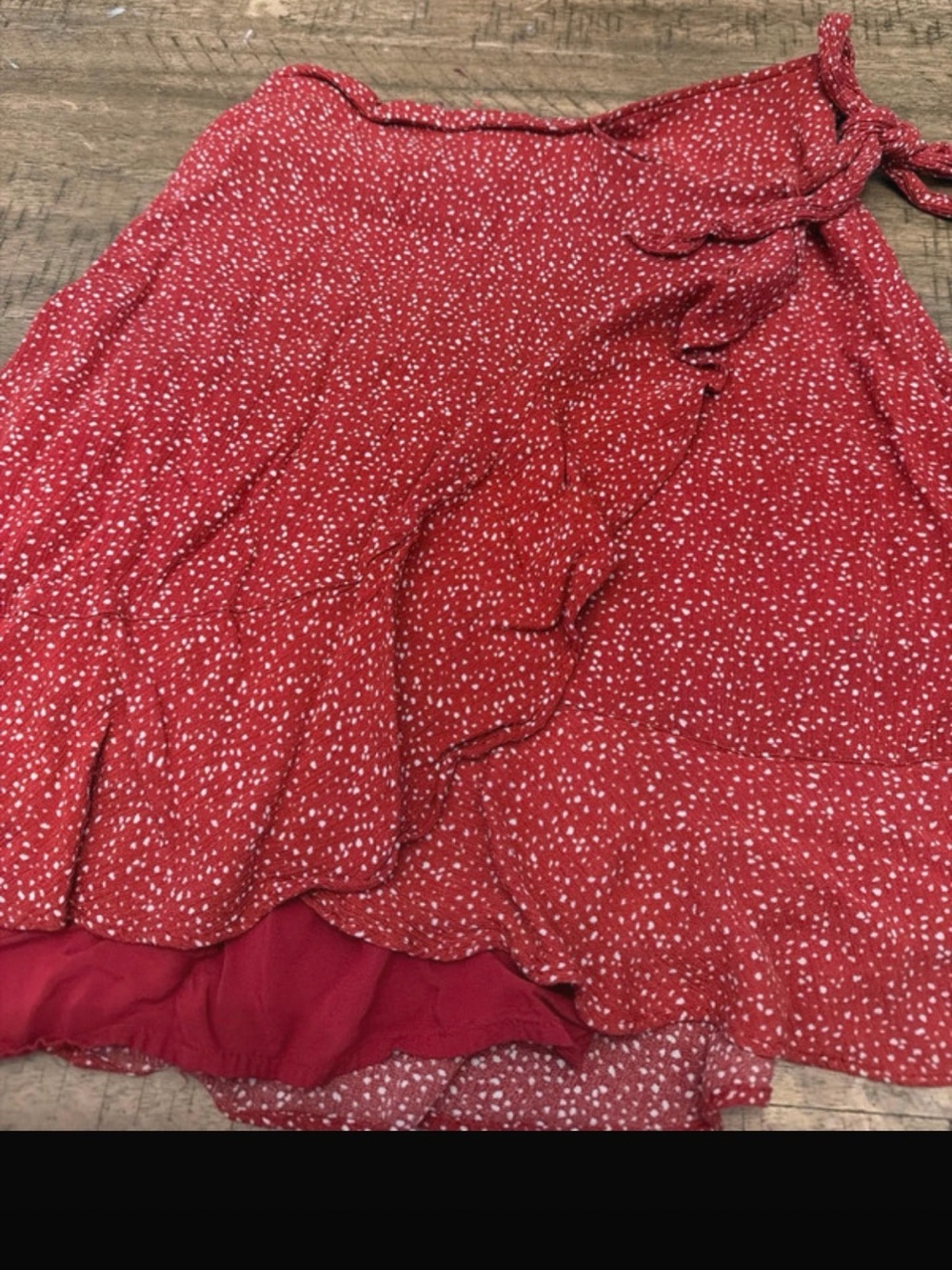 Abercrombie & Fitch Red Printed Wrap Skater Skirt